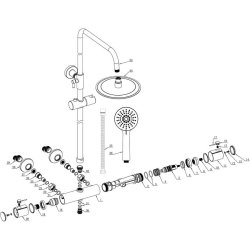 Ajax Riby Cool Touch Thermostatic Mixer Shower with Overhead Kit in Chrome