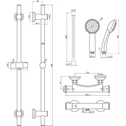 Ajax Ravendale Thermostatic Bar Mixer Shower in Chrome