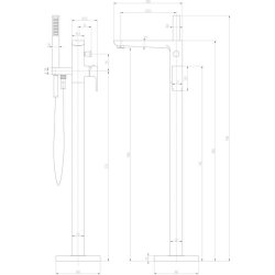 Ajax Burgh Matt Black Floor Standing Bath Shower Mixer