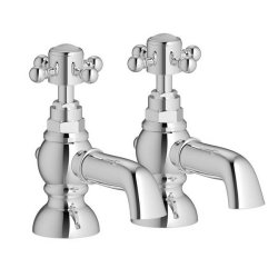 Ajax Trent Chrome Bath Pillar Taps