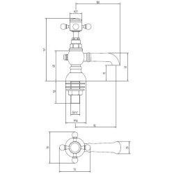 Ajax Trent Brushed Brass Basin Pillar Taps