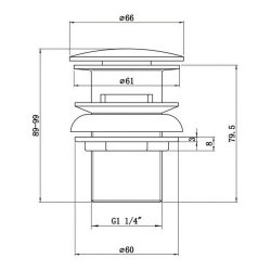 Ajax Chrome Slotted Easy Clean Click Clack Basin Waste