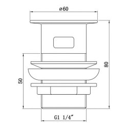 Ajax Chrome Slotted Flip Plug Basin Waste