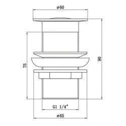 Ajax Chrome Unslotted Click Clack Basin Waste