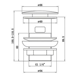 Ajax Brushed Brass Slotted Easy Clean Click Clack Mushroom Basin Waste