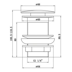 Ajax Chrome Unslotted Easy Clean Click Clack Mushroom Basin Waste