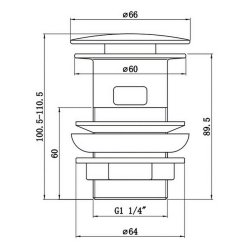 Ajax Matt Black Slotted Easy Clean Click Clack Mushroom Basin Waste