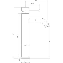 Ajax Ouse Chrome Tall Basin Mixer