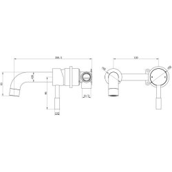 Ajax Ouse Brushed Brass Wall Mounted Basin Mixer