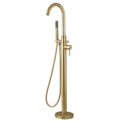 Ajax Ouse Brushed Brass Floor Standing Bath Shower Mixer