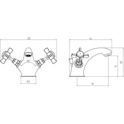 Ajax Lud Chrome Basin Mixer with Waste