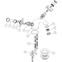 Ajax Lud Chrome Basin Mixer with Waste