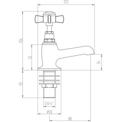 Ajax Lud Chrome Bath Pillar Taps