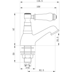 Ajax Brant Chrome Basin Pillar Taps