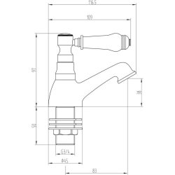 Ajax Brant Chrome Bath Pillar Taps