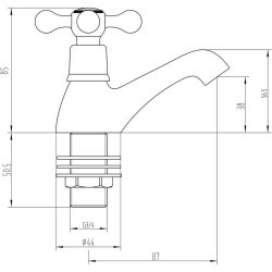 Ajax Stainforth Chrome Bath Pillar Taps