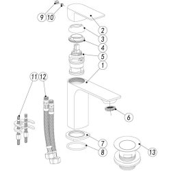 Ajax Don Chrome Basin Mixer and Waste