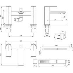 Ajax Don Chrome Bath Shower Mixer