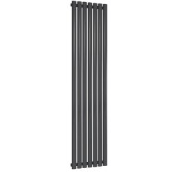 Reina Neva Vertical Anthracite Mild Steel Designer Single Radiator 1800 x 413mm