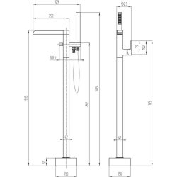 Ajax Beck Chrome Floor Standing Bath Shower Mixer