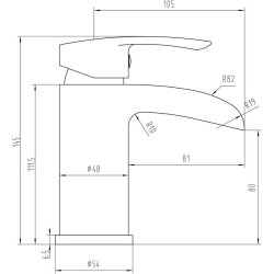 Ajax Rase Chrome Basin Mixer and Waste