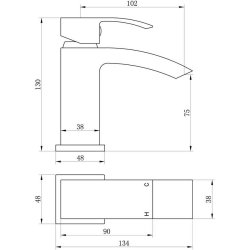 Ajax Fossdyke Chrome Cloakroom Basin Mixer and Waste