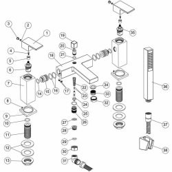 Ajax Yarmshaw Chrome Bath Shower Mixer