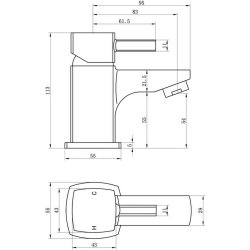 Ajax Weighton Chrome Cloakroom Basin Mixer and Waste