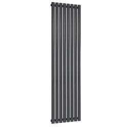 Reina Neva Vertical Anthracite Mild Steel Designer Single Radiator 1800 x 472mm