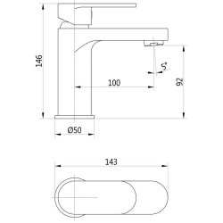 Ajax Swale Chrome Basin Mixer and Waste