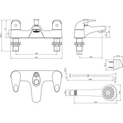 Ajax Waring Chrome Low Pressure Bath Shower Mixer