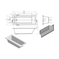 Ajax Armthorpe 1700 x 700mm Supercast Square Single Ended Bath