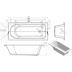 Ajax Langton 1600 x 700mm Round Single Ended Bath