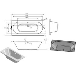 Ajax Langton 1700 x 700mm Round Double Ended Bath