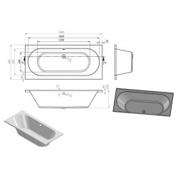 Ajax Langton 1800 x 800mm Round Double Ended Bath