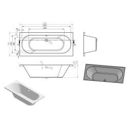 Ajax Langton 1700 x 750mm Supercast Round Double Ended Bath