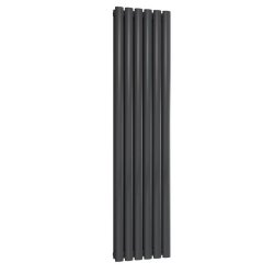 Reina Neva Vertical Anthracite Mild Steel Designer Double Radiator 1500 x 295mm