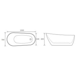 Ajax Faldingworth 1500 x 700mm Freestanding Bath