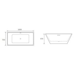 Ajax Tumby 1600 x 750mm Freestanding Bath