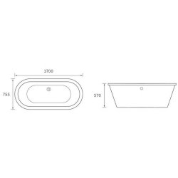 Ajax Swanland 1700 x 755mm Freestanding Bath