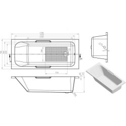 Ajax Hackthorn 1700 x 700mm Supercast Twin Grip Single Ended Bath 4mm