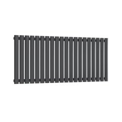 Reina Neva Horizontal Anthracite Mild Steel Designer Single Radiator 550 x 1180mm