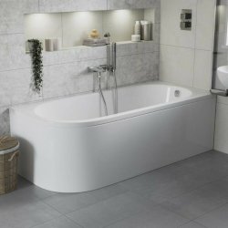 Ajax Bawtry 1500 x 750mm RH Back To Wall Single Ended Corner Bath