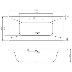 Ajax Maidenwell 1700 x 750mm Luxury Double Ended Bath