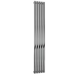 Reina Neva Vertical Chrome Mild Steel Designer Single Radiator 1800 x 295mm