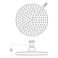 Ajax Barrow Round Single Outlet Twin Shower Valve with Overhead Shower in Chrome