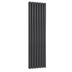 Reina Neva Vertical Anthracite Mild Steel Designer Double Radiator 1500 x 413mm