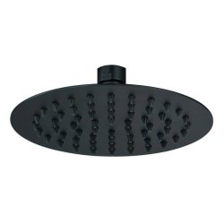 Ajax Matt Black 250mm Round Stainless Steel Showerhead