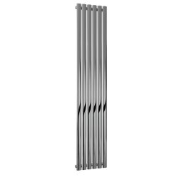 Reina Neva Vertical Chrome Mild Steel Designer Single Radiator 1800 x 354mm