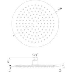 Ajax Brushed Brass 250mm Round Showerhead